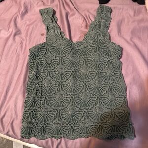 Green and khaki crochet tank top #fairycore #cottagecore